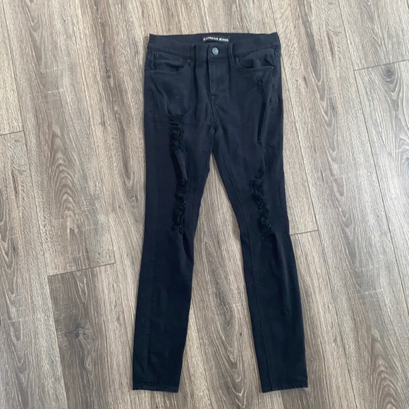 Express skinny ripped black jeans - Picture 1 of 2